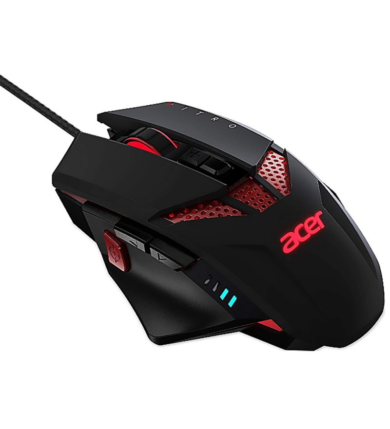 Mouse Gaming Acer Nitro NMW810 USB de 4000DPI/Botón de Disparo - Negro/Rojo
