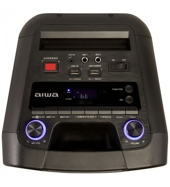 Parlante Aiwa AWPOK6 con Bluetooth/Radio FM/USB/Micrófono/600W/Bivolt - Negro