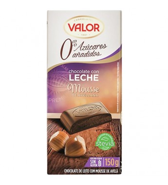 Chocolate Valor Leche y Crema De Avellanas Sin Azúcar - 100g