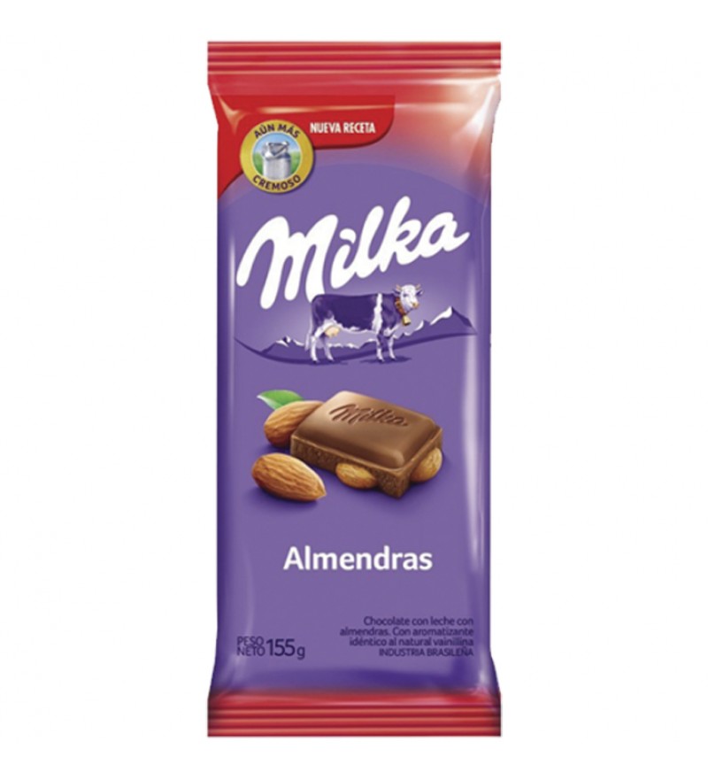 Barra de Chocolate Milka con Almendras - 155g