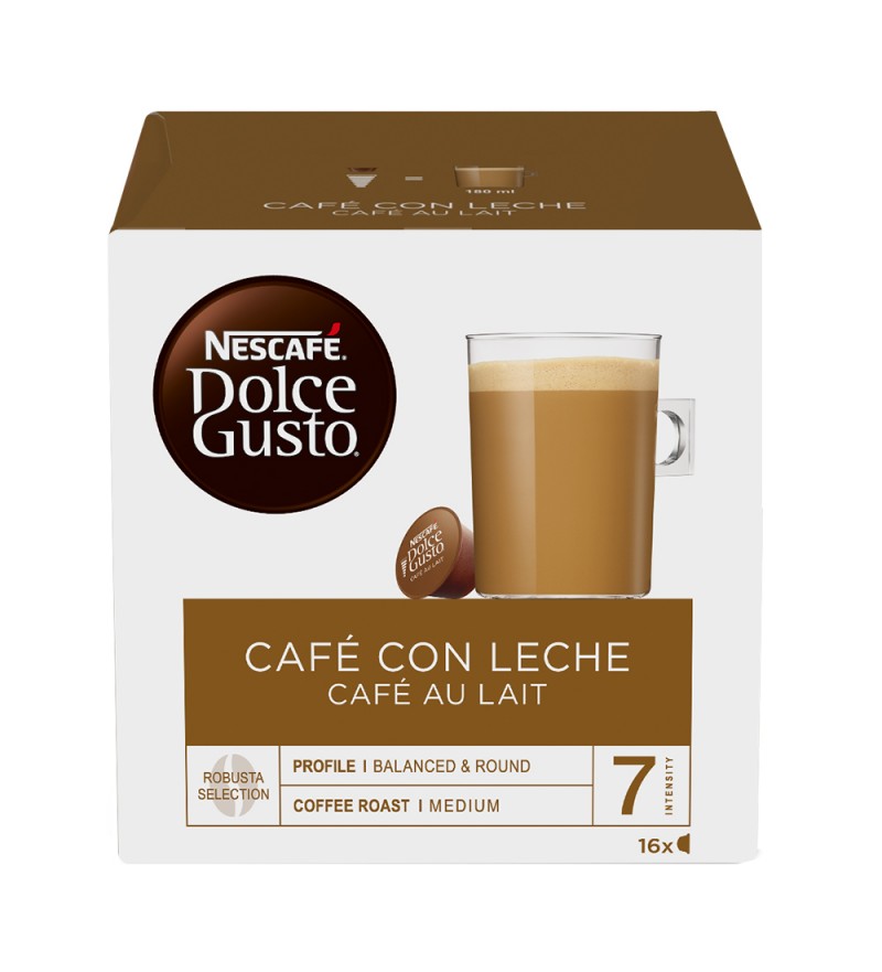 Capsula de Café Nescafe Dolce Gusto Café con Leche (16 unid.) con 7 intensidades - 160G 