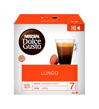 Capsula de Café Nescafe Dolce Gusto Lungo (16 unid.) con 7 intensidades - 112g