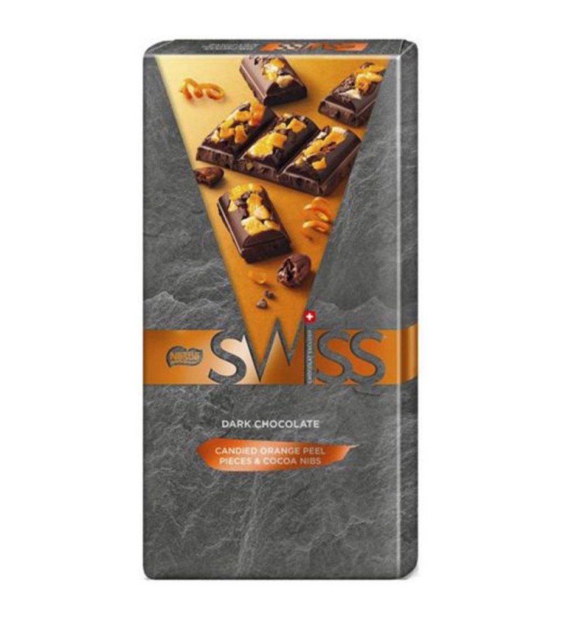 Barra de Chocolate Suizo Nestle Candied Orange Peel Pieces & Cocoa Nibs - 170g