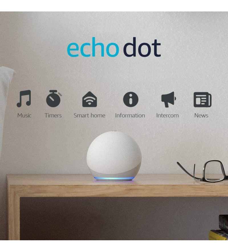 Speaker Amazon Echo Dot 4ª Generación con Wi-Fi/Bluetooth/Alexa - Glacier White