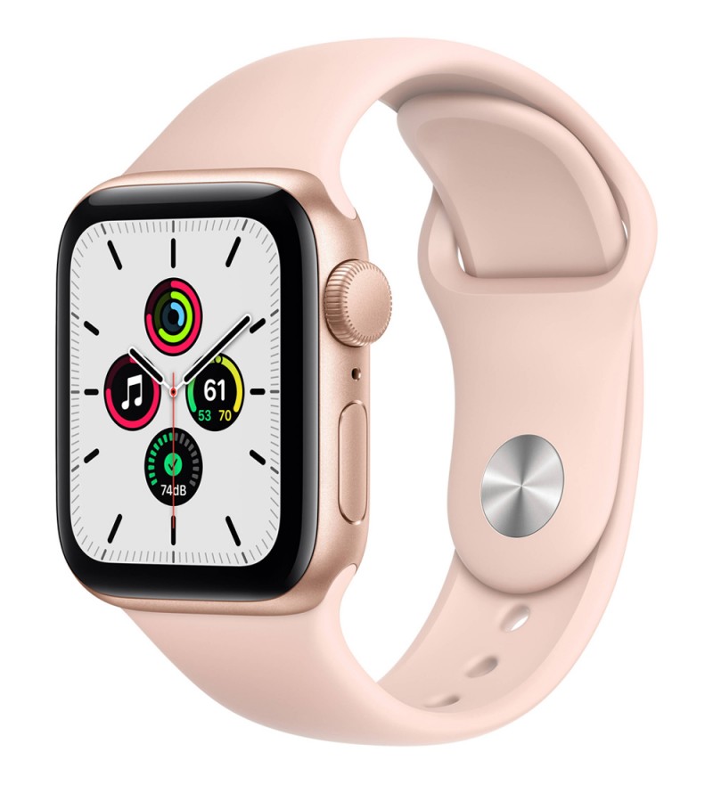 Apple Watch SE de 40 mm MYDN2LL/A A2351 GPS (Caja de aluminio Oro/Correa deportiva Rosa arena)