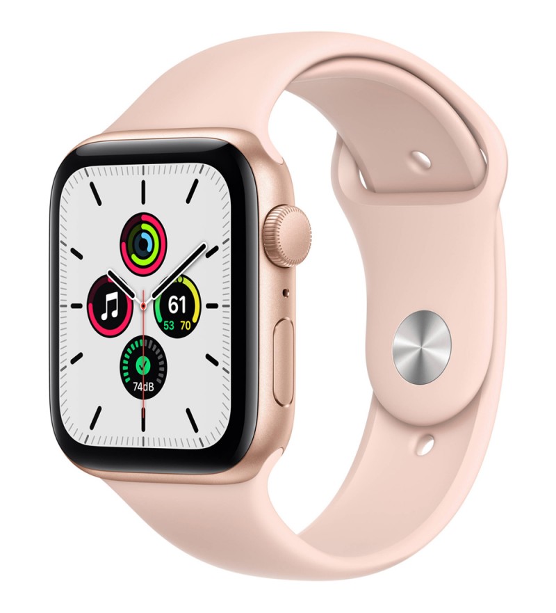 Apple Watch SE de 44 mm MYDR2LL/A A2352 GPS (Caja de aluminio Oro/Correa deportiva Rosa arena)