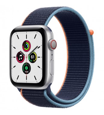 Apple Watch SE de 44 mm MYEN2LL/A A2354 GPS + CEL (Caja de aluminio Plata/Correa Loop deportiva Azul marino intenso)