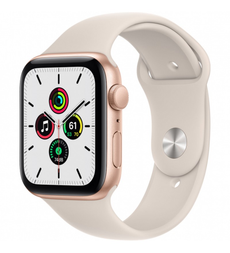 Apple Watch SE de 44 mm MKQ53LL/A A2352 GPS (Caja de aluminio Oro/Correa deportiva Starlight)