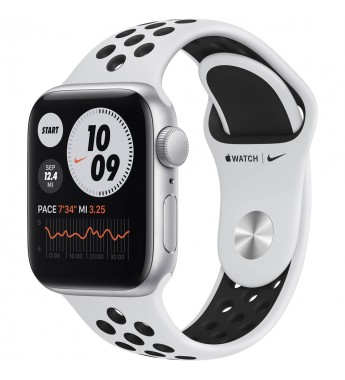 Apple Watch Nike SE de 40 mm MYYD2LL/A A2351 GPS (Caja de aluminio Plata/Correa Nike Sport Platino puro/negra)