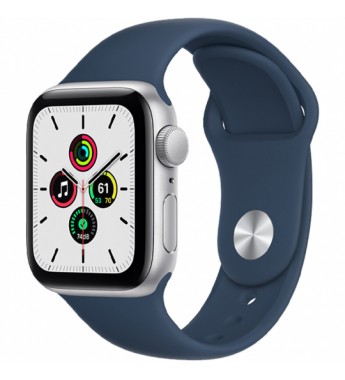 Apple Watch SE de 40 mm MKNY3LL/A2351 GPS (Caja de aluminio Plateado /Correa deportiva Azul Abismo)