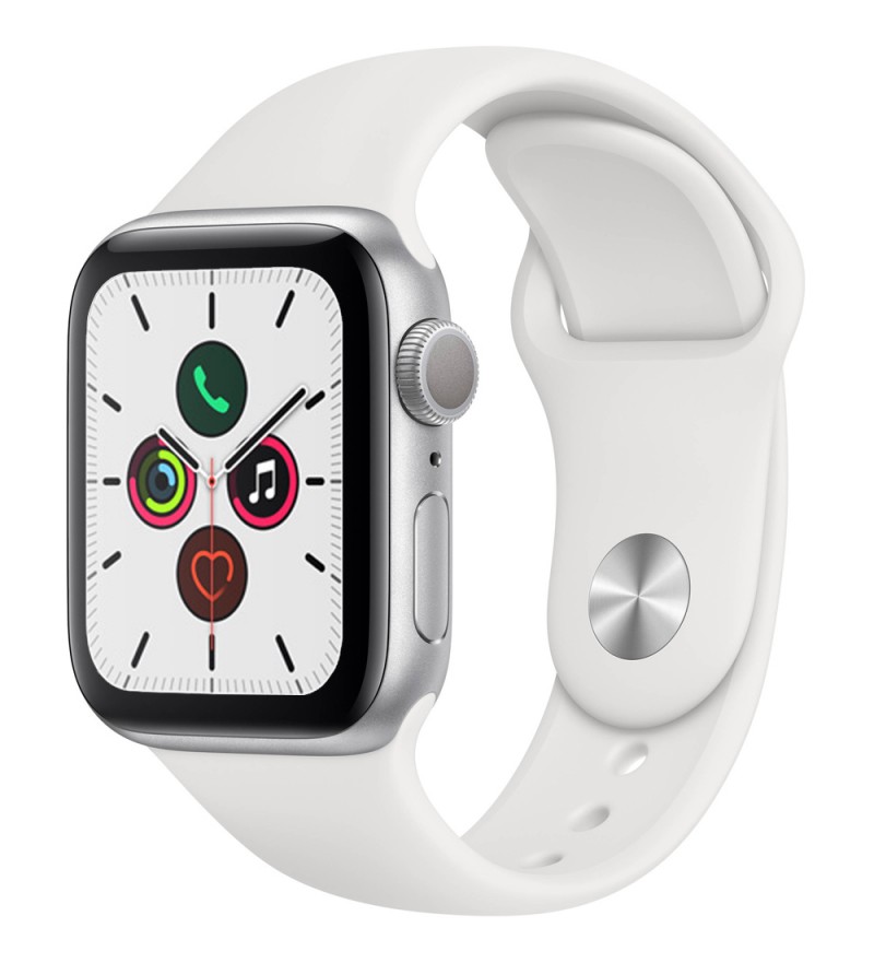 Apple Watch Series 5 de 40 mm MWV62LL/A A2092 GPS (Caja de aluminio Plata/Correa deportiva Blanca)