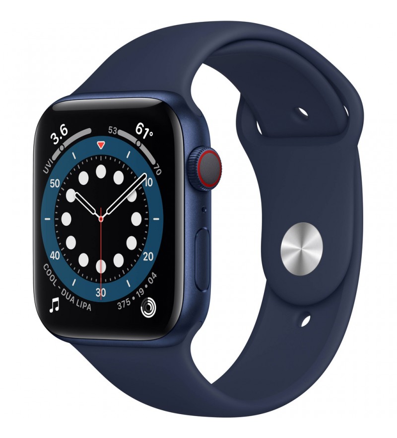 Apple Watch Series 6 de 44 mm M07J3LL/A A2294 LTE (Caja de aluminio Azul/Correa deportiva Azul marino intenso)