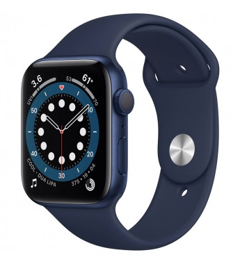 Apple Watch Series 6 de 44 mm M00J3LL/A A2292 GPS (Caja de aluminio Azul/Correa deportiva Azul marino intenso)