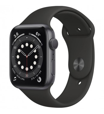 Apple Watch Series 6 de 44 mm M00H3LL/A A2292 GPS (Caja de aluminio Gris espacial/Correa deportiva Negra)