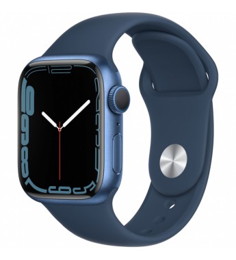 Apple Watch Series 7 de 41mm MKN13LL/A GPS (Caja de aluminio Azul/Correa deportiva Azul Abyss)