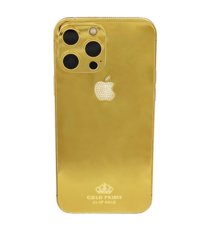 Apple iPhone 13 Pro Max Gold Prime 24 KT With Diamond Limited Edition 256GB 6.7" 12+12+12/12MP iOS