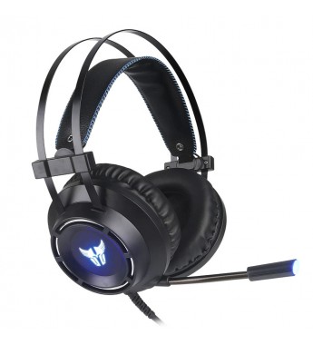 Headset Gaming Argom Combat HS46 con Jack de 3,5mm /USB para iluminación/Driver de 50mm - Negro/Azul