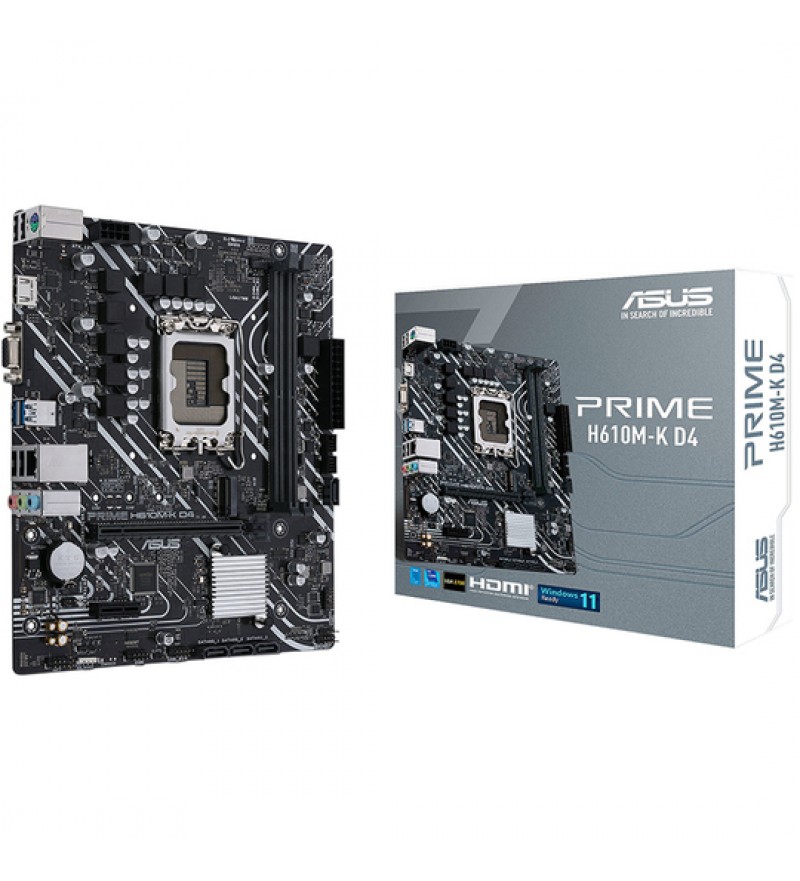 Placa Madre Asus PRIME H610M-K D4 con Socket LGA 1700/microATX - Hasta 2 DDR4