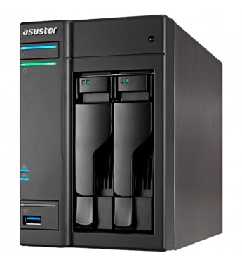Servidor NAS Asustor AS6302T con Intel Celeron J3355 2GHz/2GB DDR3L/USB 3.0 - Negro