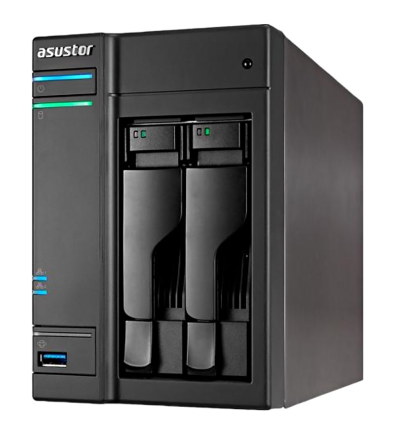 Servidor NAS Asustor AS6302T con Intel Celeron J3355 2GHz/2GB DDR3L/USB 3.0 - Negro