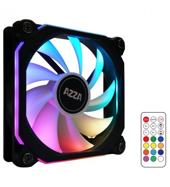 Cooler para Gabinete Azza Prisma FFAZ-12DRGB-211 con iluminación RGB/120mm/Control Remoto - Negro/Blanco
