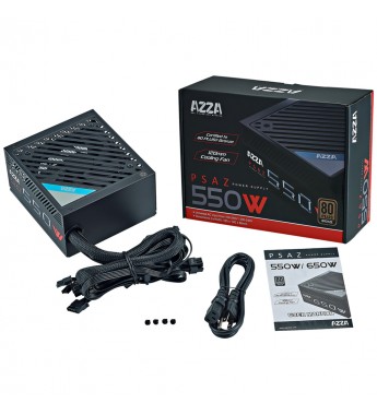 Fuente de Alimentación para PC Azza PSAZ-550W 80 Plus Bronze/550W/Bivolt - Negro