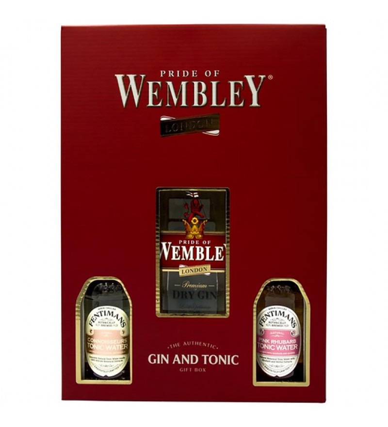 Kit Gin Wembley London Dry de 1L + Agua Tónica Fentimans de 200ml (2 Unidades)