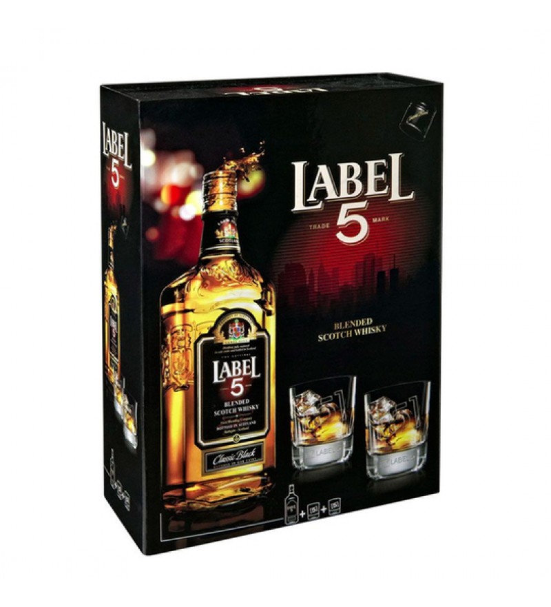 Whisky Label 5 Classic Black - 700ml (Con Caja + Vaso)