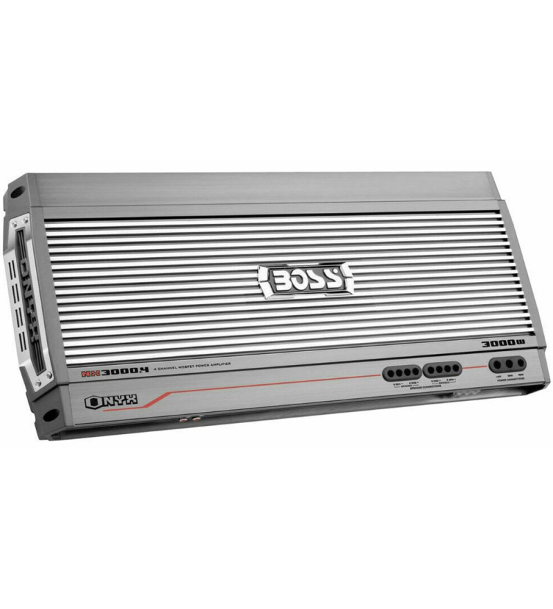 Amplificador Automotriz Boss Onyx NX-3000.4 con 4 Canales/3000 Watts - Plateado