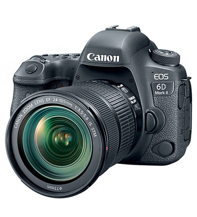 Cámara DSLR Canon EOS 6D Mark II de 26.2MP/Full HD con Pantalla 3.0/Wi-Fi/NFC/GPS/Bluetooth/DIGIC 7 + Objetivo EF 24-105 IS STM - Negro