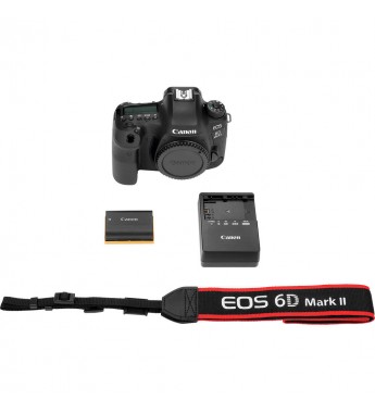 Cámara DSLR Canon EOS 6D Mark II de 26.2MP con Pantalla 3" Wi-Fi/NFC/Bluetooth (Body) - Negro