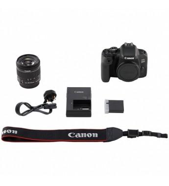 Cámara DSLR Canon EOS 800D EF-S 18-55 IS STM Kit de 24.2MP con Pantalla 3" Wi-Fi/NFC/Bluetooth - Negro