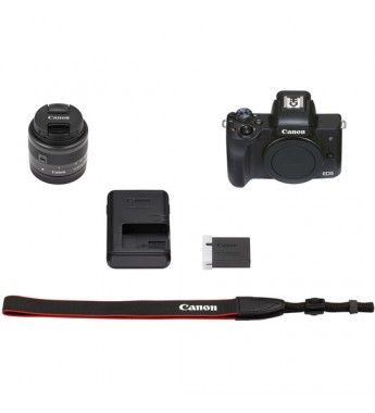 Cámara DSLR Canon EOS M50 Mark II EF-M15-45 IS STM Kit de 24.1MP con Pantalla 3" Wi-Fi/Bluetooth - Negro