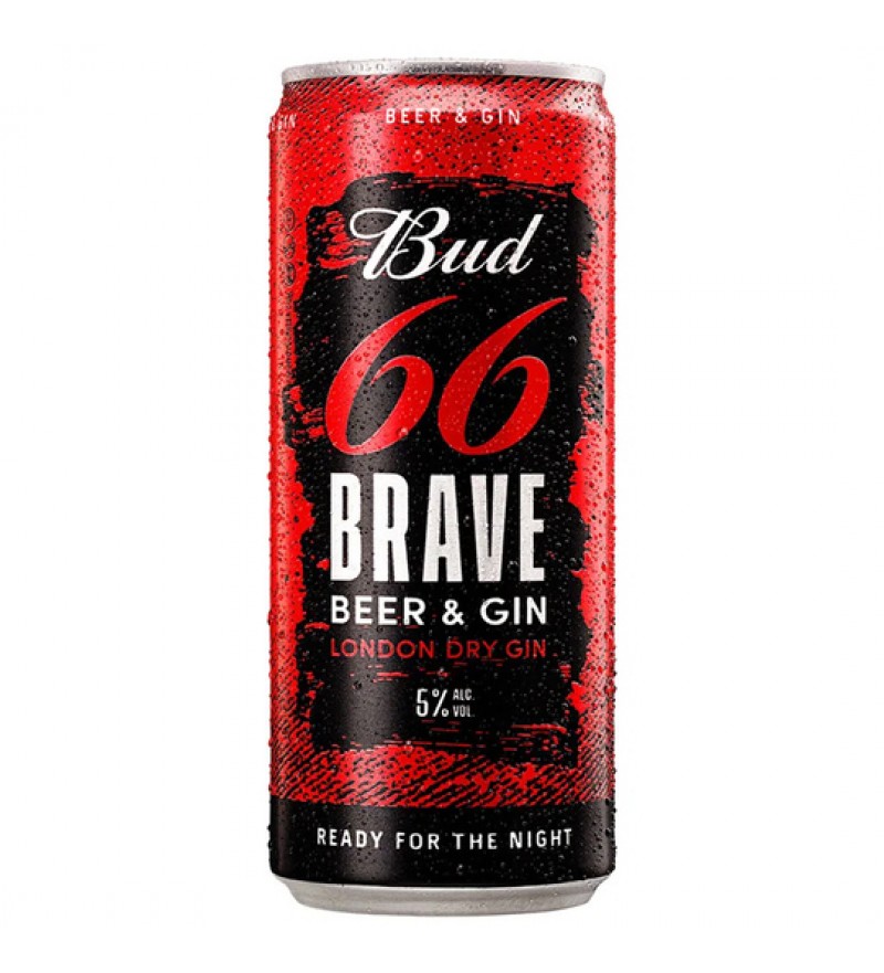 Cerveza Budweiser Bud 66 Brave Beer & Gin Lata - 310ml