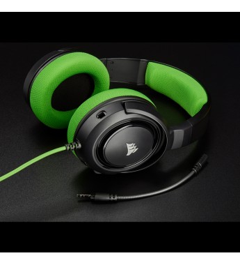 Headset Gaming Corsair HS35 Stereo CA-9011197-NA Micrófono desmontable/50 mm - Negro/Verde