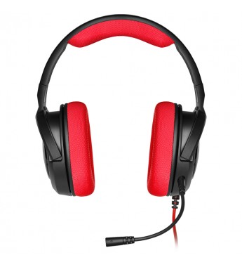 Headset Gaming Corsair HS35 Stereo CA-9011198-NA Micrófono desmontable/50 mm - Negro/Rojo