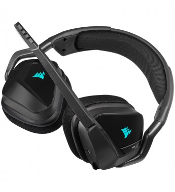 Headset Gaming Corsair VOID RGB ELITE Wireless CA-9011201-NA con Micrófono Retráctil/50mm/7.1 - Negro