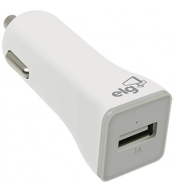 Cargador Vehicular ELG CC1SBR USB 1A - Blanco