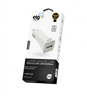 Cargador Vehicular ELG CC1S USB 1A - Blanco