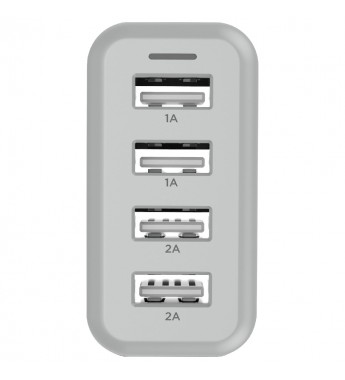 Cargador de Pared ELG WC48A con 4 entradas USB 4.8A/24W - Blanco