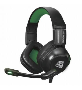 Headset ELG GENESIS Gaming Micrófono Retráctil/Driver de 50 mm - Negro/Verde