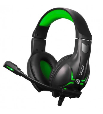 Headset ELG ARENA Gaming Micrófono Retráctil/Driver de 40 mm - Negro/Verde
