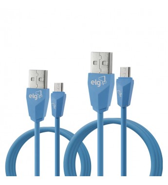 Cables USB ELG CMB512BE USB a Micro USB 2 en 1 (1 y 2 metros) - Azul