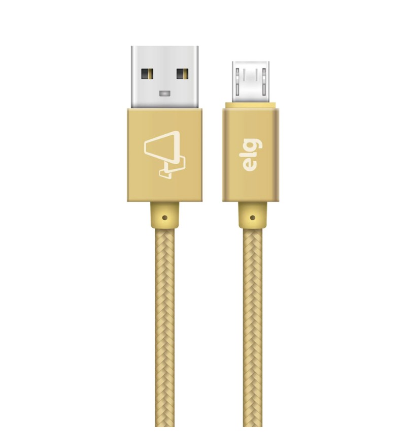 Cable USB ELG M520BG USB a Micro USB 2,4A (2 metros) - Dorado