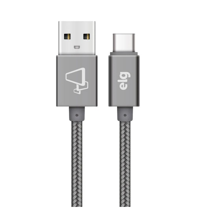 Cable USB ELG TC10BY USB a USB TIPO-C 3A (1 metro) - Gris