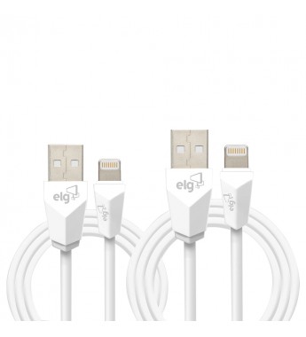 Cable ELG CMB812WH USB a Lightning 2 en 1 (1 y 2 metros) - Blanco