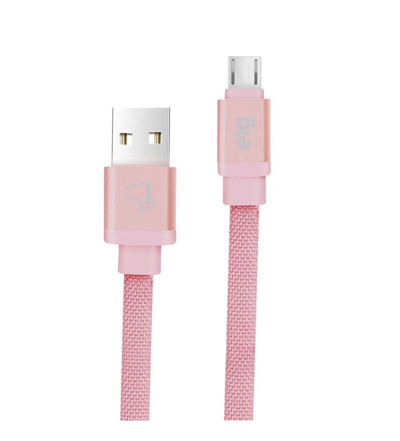 Cable ELG CNV510PK Canvas USB a MicroUSB (1 metro) - Rosa