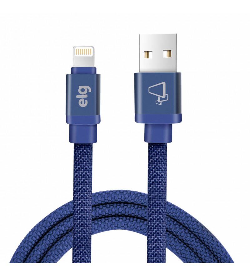 Cable ELG CNV810BE Canvas USB a Lightning (1 metro) - Azul