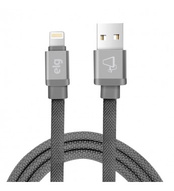 Cable ELG CNV810GY Canvas USB a Lightning (1 metro) - Gris