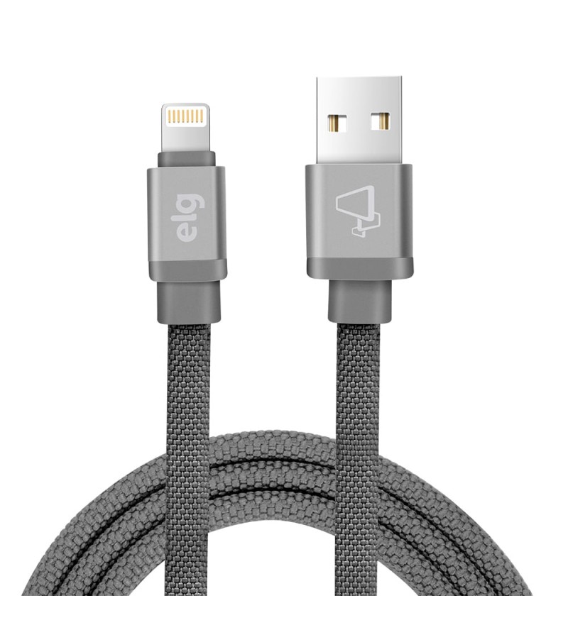 Cable ELG CNV810GY Canvas USB a Lightning (1 metro) - Gris